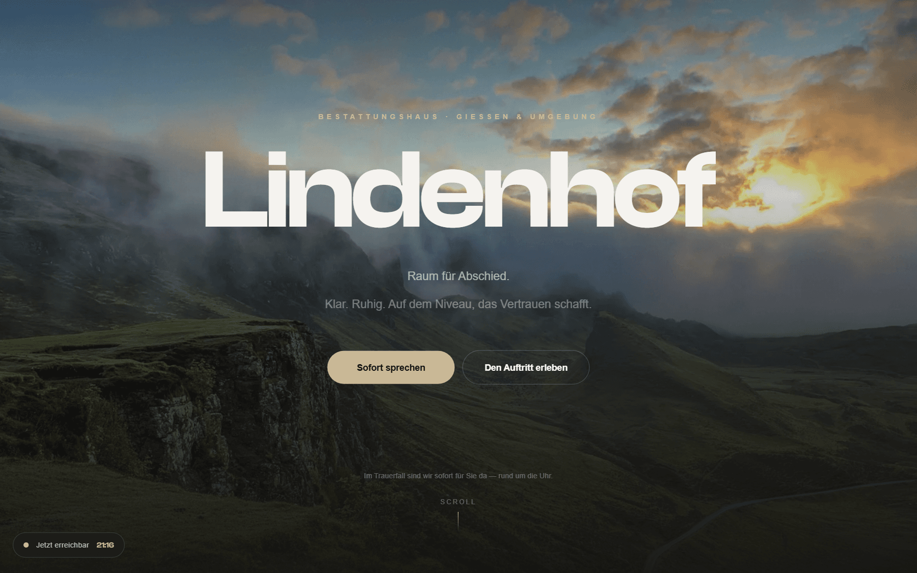 Website-Vorschau: Bestattungs-Website