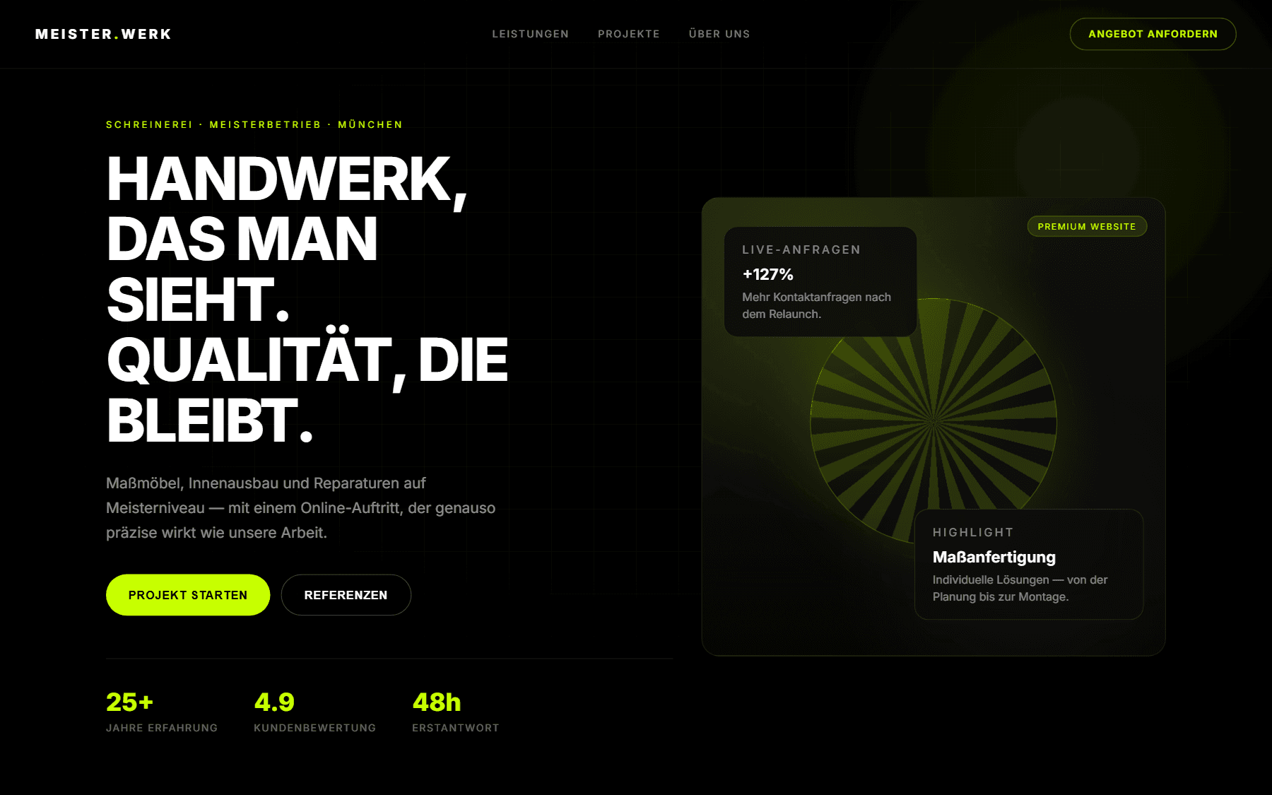 Website-Vorschau: Handwerker-Website