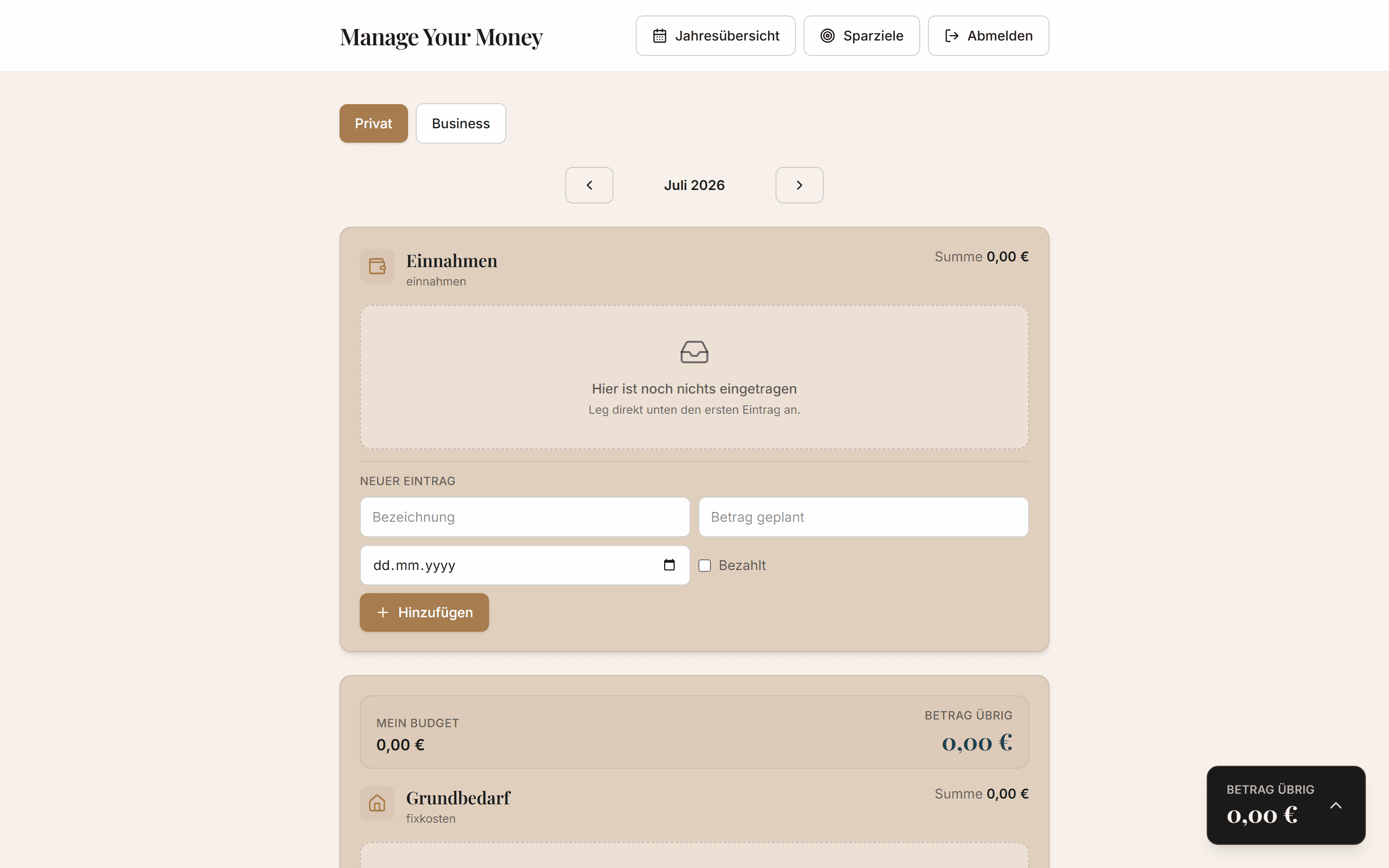 Website-Vorschau: Kunden-Portal